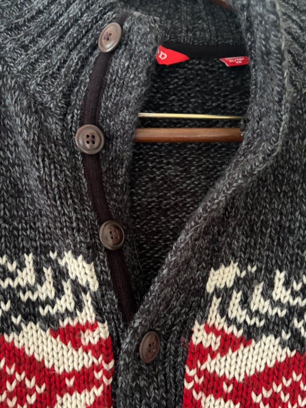 IZOD Men's Nordic Fair Isle Mock Neck Sweater Size XL - Picture 3 of 9